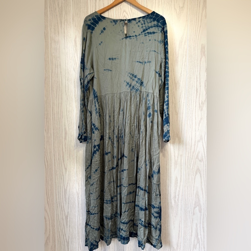 Anthropologie Dolan Elissa Tie Dye Maxi Dress Olive Green Size L NWT - Picture 8 of 8